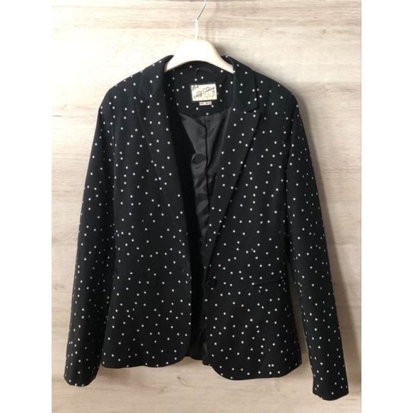 Pull&Bear Black Blazer with White Stars Print - Picture 1 of 4